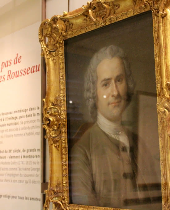 Photo du portrait de Jean Jacques Rousseau à l'exposition Sur les pas de Jean Jacques Rousseau à Montmorency