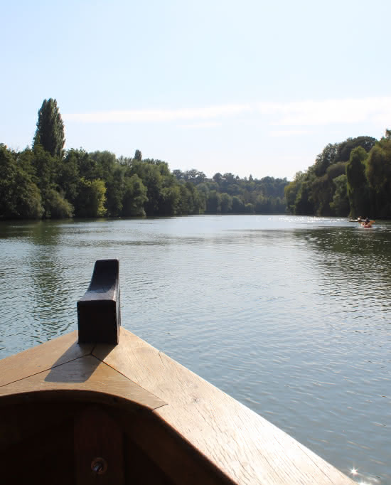 Vue du Botin : Oise et canoës