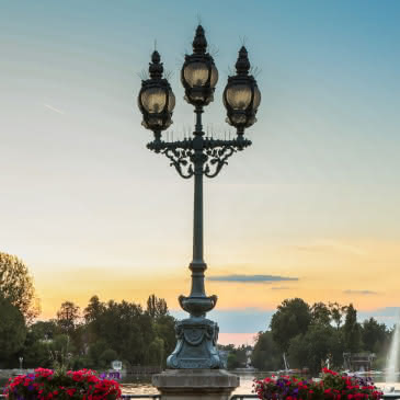 Lac d'Enghien en soirée depuis la jetée